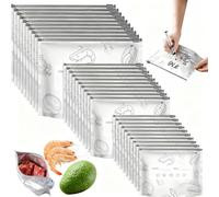 Lot De 30 Sacs De Conservation Refermables En Aluminium, Sacs De Congélation À Fermeture Éclair, Sac À Sauce Congélation Étanches Pour Réfrigérateur Congélateur Garde-Manger Collations Légumes Salade