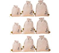 Lot de 30 sacs en toile de jute avec cordon de serrage pour petit calendrier de l'Avent, fête, mariage, bijoux et loisirs créatifs, gris