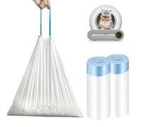 Lot de 30 sacs poubelle autonettoyants pour chat - Résistants à la déchirure - Autonettoyants - Avec poignée de transport - 2 rouleaux de sacs à litière pour chat