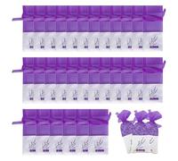 Lot de 30 sacs vides à la lavande pour armoires, sacs vides en mousseline pour pot-pourri, désodorisants parfumés naturels pour placard, tiroirs, poches parfumées répulsives pour arômes pour voiture,