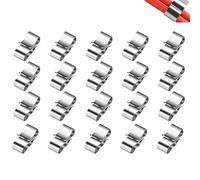 Lot de 30 serre-câbles en acier inoxydable - Couleur argentée - 22,5 mm - Pour cadre de remorque - Pour panneau solaire - Double fil
