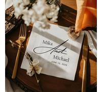 Lot de 30 serviettes de table personnalisées pour mariage, fête d'anniversaire de mariage, bar, réception, cocktail, déjeuner, dîner