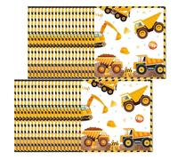 Lot de 30 serviettes en papier pour chantier de construction, véhicule de construction, bulldozer, chargeuse sur roues, pour garçons et filles, vaisselle de fête d'anniversaire