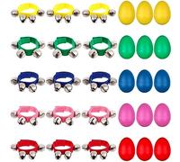 Lot de 30 shakers instruments de musique en plastique pour enfants - Tambourins réglables - Pour l'école et la classe de musique