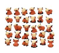 Lot de 30 statues miniatures de vache Highlands pour maisons de poupées, décorations de gâteaux et figurines de petites vaches ornementales pour accessoires de jardin féérique et éducatifs