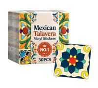Lot de 30 stickers muraux imperméables et amovibles pour chambre à coucher | Autocollants style mexicain pour cuisine, salle de bain, toilettes, maison, buanderie, camping-car, salon