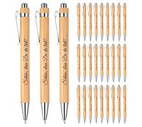 Lot de 30 stylos à bille en bambou avec gravure « Schön, das Du da bist » - Cadeau de remerciement personnalisé - Cadeau d'invités pour mariage, collègue et éducatrice