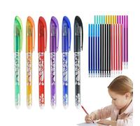 Lot de 30 stylos à encre gel effaçables - Pointe fine de 6 à 0,5 mm - Pour les élèves et les adultes qui écrivent un journal, prennent des notes pour la maison scolaire