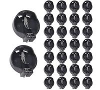 Lot de 30 supports horizontaux pour piles bouton CR2032 CR2025 3 V 2 broches pour CR2032 CR2025 CR2016 Noir