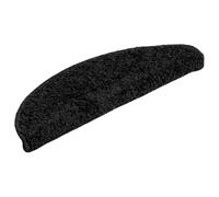 Lot de 30 tapis d'escalier semi-circulaires 56 x 17 x 3 cm Noir | 100 % polypropylène bouclé, ruban adhésif double face, lavable, poids des poils 700 g/m², utilisation en intérieur