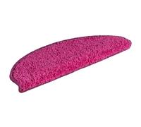 Lot de 30 tapis d'escalier semi-circulaires rose 65 x 21 x 4 cm | 100 % polypropylène avec mèches, isolants du son, coulissants, lavables, pliables, ruban double face, protègent des rayures