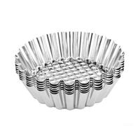 Lot de 30 tartelettes à œufs en acier inoxydable pour moules pour la cuisson des muffins, gâteaux, tartelettes et petites pâtisseries Ne passent pas au four
