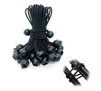 Lot de 30 Tendeurs élastiques avec Boule, 25 cm Tendeur Bache, Sandow Elastique, Noir Attache Bache, Corde élastique, Tendeurs de Bâche pour Auvents Tente Bâches Pavillon Bannières