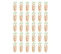 Lot de 30 trombones en métal en forme de carotte - 19 x 37 mm - Marque-pages colorés - Pour documents, photos, cartes, photos, gestion des images, trombones en forme de fruit