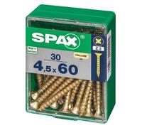 Lot de 30 vis acier t?te fraisée pozidriv SPAX, Diam.4.5 mm x L.60 mm