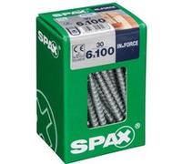 Lot de 30 vis acier tête cylindrique SPAX, Diam.6 mm x L.100 mm G