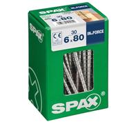 Lot de 30 vis acier tęte cylindrique SPAX, Diam.6 mm x L.80 mm