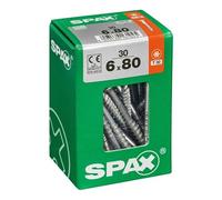 Spax Vis universelle, 6 x 80 mm, 30 unités, Filetage partiel, Tête fraisée, T-STAR plus T30, 4CUT, WIROX - 4191010600807