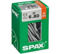 Spax Vis universelle, 6 x 80 mm, 30 unités, Filetage partiel, Tête fraisée, T-STAR plus T30, 4CUT, WIROX - 4191010600807