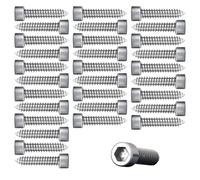 Lot de 30 vis autotaraudeuses pour métal, 0, 2 x 1, 6", tête creuse hexagonale, en acier inoxydable nickelé.
