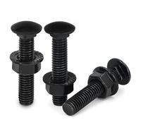 Lot de 30 vis de carrosserie M5 à tête plate M5 x 30 mm en acier inoxydable noir avec écrous à bride hexagonale DIN 6923 pour construction, machines industrielles