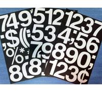 Lot de 30 x 75 mm Blanc vinyle autocollants Chiffres adhésifs à coller-En forme de chiffres, étanche, pour les véhicules, embarcations, les projets scolaires &affiches