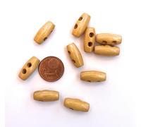 Lot de 30 x Boutons à Bascule en Bois 2 Trous 15mm x 7mm - Miel