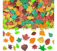 Lot de 300 autocollants d'automne - Paillettes - Feuille d'automne - En caoutchouc mousse EVA - Feuille d'érable - Kit de bricolage pour enfants - Décorations d'automne pour fête de Thanksgiving