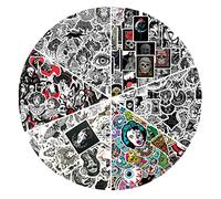 Lot de 300 autocollants gothiques pour ordinateur portable, skateboard, bouteilles d'eau, ordinateur, téléphone, bagages, motif tête de mort punk pour adultes, adolescents, autocollants peuvent être collés à plusieurs reprises.