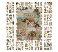 Lot de 300 autocollants pour scrapbooking - Vintage - Différents motifs - Pour bricolage - Accessoires multi-matériaux - Motif ange