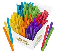 Lot de 300 bâtons de sucettes colorés en bois bouleau 6 couleurs