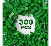 Lot de 300 Briques De Construction Classiques, Vertes en Vrac, Compatibles avec Les Pièces et Pièces, Jouets Créatifs pour Garçons et Filles âgés de 3, 4, 5, 6, 7, 8, 9, 10 Ans (Vert, 300 Pièces)