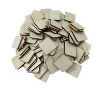 Lot de 300 carrés en bois de tilleul brut de 2,5 cm - 2,5 x 2,5 x 0,3 cm - Pièces vierges à coins arrondis pour peinture, écriture, sculpture | Idéal pour le Scrabble, les travaux manuels, les projets