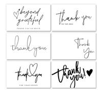 Lot de 300 cartes de remerciement « Thank You For Supporting My Business » - 6 motifs, 5,1 x 8,9 cm - Petites cartes de remerciement pour les magasins, les détaillants en ligne, les magasins locaux,