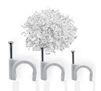 Lot de 300 clips de câble ronds solides et durables, Attache Câble, Range Câble, Fixation Câble électrique, Clips Câble, 3 tailles de 4 mm, 6 mm, 8 mm - Pour ranger les câbles
