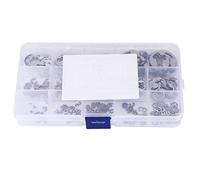 Lot de 300 clips E, circlips de retenue en acier inoxydable, anneaux de retenue de type E, kit d'assortiment de circlips M1.2 ~ M15