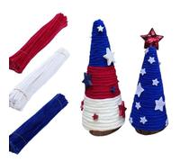 Lot de 300 cure-pipes épais - Fournitures d'artisanat - Assortiment de 3 tiges en chenille de couleur patriotique rouge, blanc et bleu - Pour projets d'art et d'artisanat, décorations créatives de