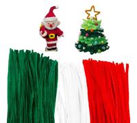 Lot de 300 cure-pipes pour loisirs créatifs, arbres de Noël et couronnes, projets de bricolage, travaux manuels faits à la main, emballage pour Thanksgiving, la fête des mères, Noël, Halloween (rouge