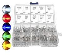 Lot de 300 diodes LED Transparentes de 3 et 5 mm - 5 couleurs assortis