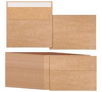 Lot de 300 enveloppes A7 en papier kraft autocollant pour invitations, invitations de mariage, annonces, fête prénuptiale, fête d'anniversaire, cartes de vœux (marron)