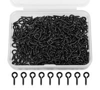 Lot de 300 épingles à œillet à vis pour la fabrication de bijoux - Mini crochets à vis pour loisirs créatifs, fabrication de bijoux (noir)
