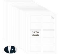 Lot de 300 étiquettes A4, 30 feuilles d'étiquettes autocollantes pour nom, 7,9 x 5,1 cm, faciles à décoller et imprimables, adhésif puissant pour expédition, marquage, bureau, maison et organisation