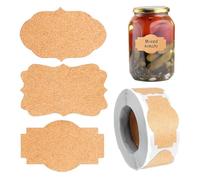 Lot de 300 étiquettes autocollantes marron pour une organisation facile, matériau durable respectueux de l'encre, garde-manger et artisanat, bouteilles d'huile et décoration d'enveloppe alimentaire