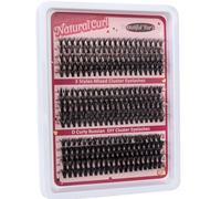 Lot de 300 extensions de cils artificiels - Pour débutants - 10-18 mm - 30 + 40 + 50D - Faux cils naturels