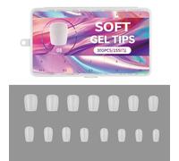 Lot de 300 faux ongles courts mats pour artistes acryliques préformés pour salon ou maison
