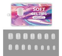 Lot de 300 faux ongles courts mats préformés en acrylique - Explications pour utilisation en salon - Conseils d'ongles prêts à l'emploi