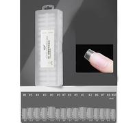 Lot de 300 faux ongles extra droits, carrés, en forme de cercueil, en C, en ABS, pour manucure, salon, manucure, manucure, nail art, minces, autocollants invisibles en gel