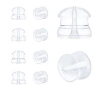 Lot de 300 fermoirs de boucles d'oreilles en silicone souple en forme de hamburger en caoutchouc transparent