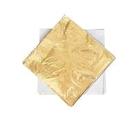 Lot de 300 feuilles de feuille de cuivre dorée et argentée pour travaux manuels, résine, feuille, dorure, encadrement, nail art, fournitures d'artisanat, feuilles d'or - Taille : 8 x 8,5 cm (doré)