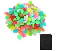 Lot de 300 galets lumineux multicolores avec 1 sac de rangement, accessoires scintillants, adaptés pour la décoration des pièces, jardins, en plein air, aquariums, vases, bassins à poissons